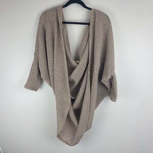Gilli Women's Loose Knit Circle Cardigan Size 1X/2X Oatmeal Tan